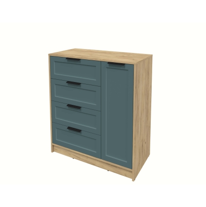 Тумба Тренд КТ-Т90 (Дуб золотой ЛДСП/ Верде ЛМДФ) Ш900 В1020 Г451